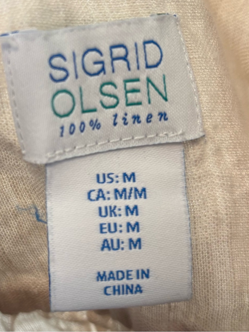 Sigrid Olsen Off-White 100% Linen Sleeveless Tunic Top Mini Dress Pockets M EUC - Picture 8 of 10
